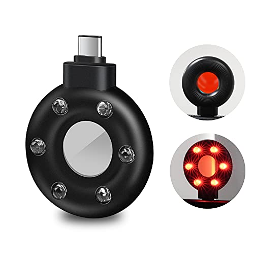 Hidden Camera Detector - Hidden Camera Finder, Pocket Sized Hidden Device Detector, Anti Spy Detector for Airbnb, Hotels, Bathrooms (Type-C and Lighting Port Optional) (Type C)