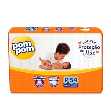 Fralda Pom Pom Protek Proteção de Mãe Mega P 54 Unidades
