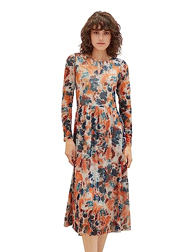 TOM TAILOR Damen Mesh Kleid mit Muster – Ansicht 1
