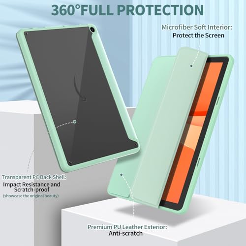 Image of Sanyetral Lightweight Shockproof Trifold Stand Tablet Case with Auto Wake /Sleep Function, Not for Remarkable TCL -Light Green
