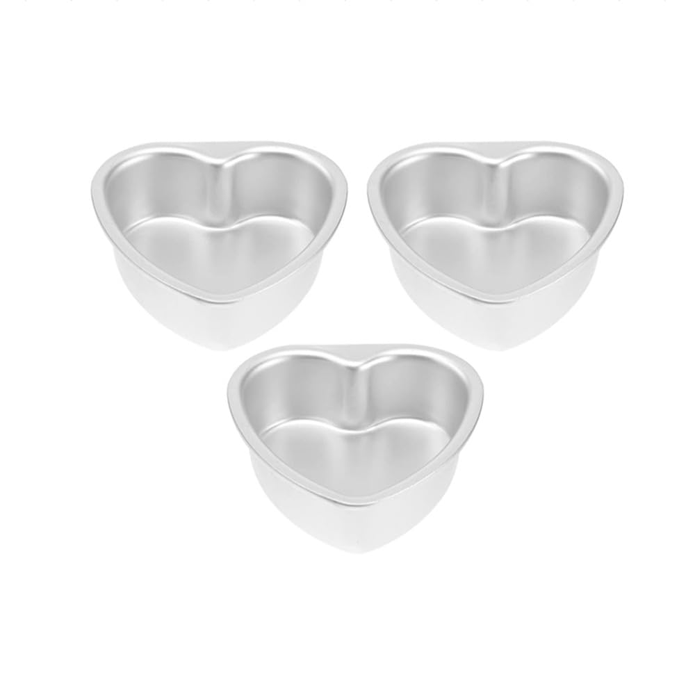 Morixkifu 6 Inch Heart Shaped Cake Pans, 2Pcs Aluminum Cake Mold, Baking Cake Pan, Small Chocolate Cake Pan for Birthday Wedding Parties (2Pcs)