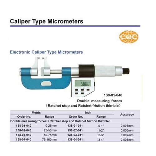 Calibrador micrómetro tipo garra 0-25mm 0.001mm miniatura 2