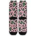 Pink and Green Leopard Print Fashion womens crew socks running athletic wicking black socks for (2-Pair)