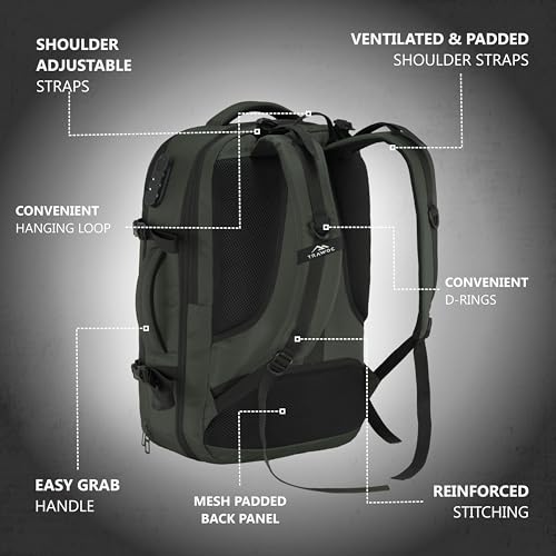 Image of TRAWOC 45L Laptop Backpack TPB01 | Unisex Office & Travel Bag with Anti-Theft Lock, Expandable Storage, USB Charging, Suitcase-Style Opening & 3-Year Warranty