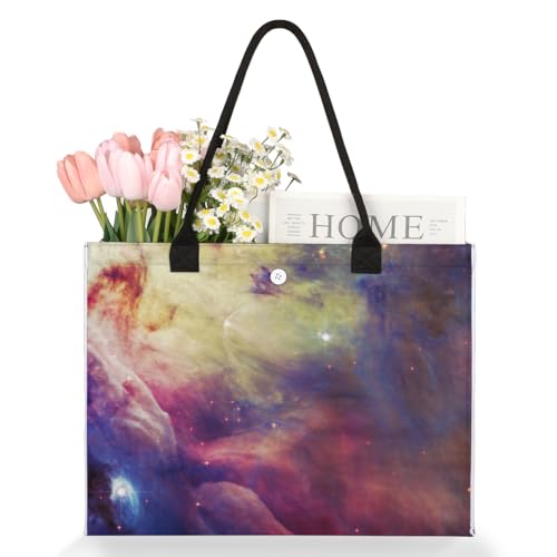 Galaxy Nebulae Tote Bag for Women Large Beach Bag Reusable Tote Bags for Work Travel Beach Shopping3
