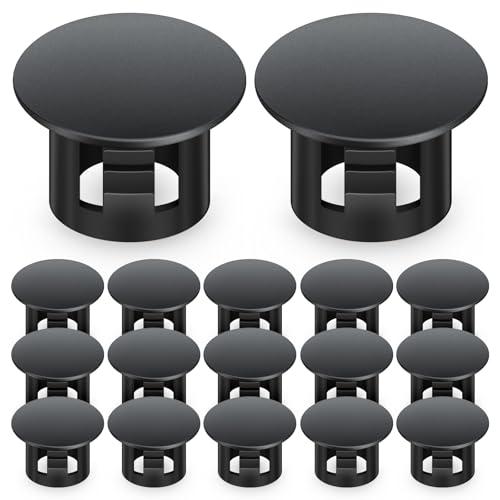 Image of 300PCS 1 /4 inch Plastic Plugs Hole, Black Round PA66 Plug Furniture Hole Decorative Cover