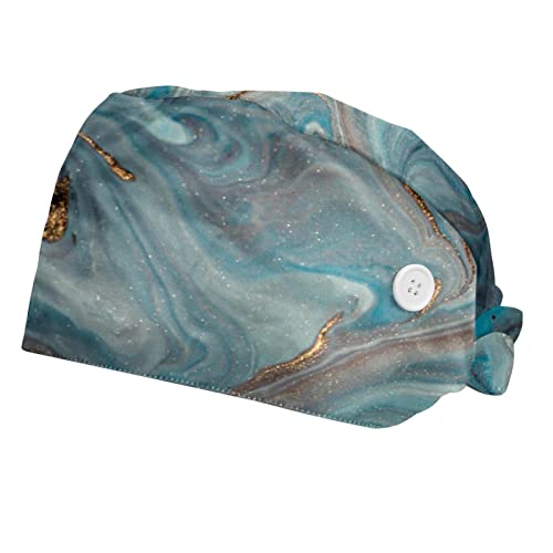 Chapeaux de travail texture marbre haut de gamme - Couvre-chef professionnel unisexe 2 pièces