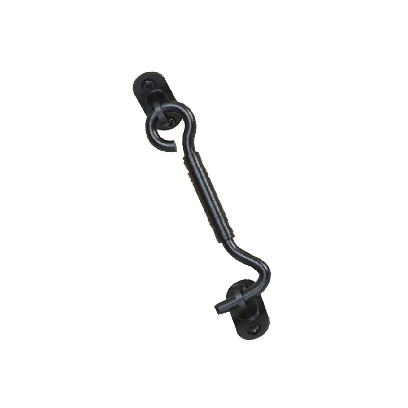 AUYXSSZ Sleek Stainless Steel Barn Door Lock Eye Latch for Wooden Gates Secure and Stylish Holder Shed, Black, 10.5x4cm