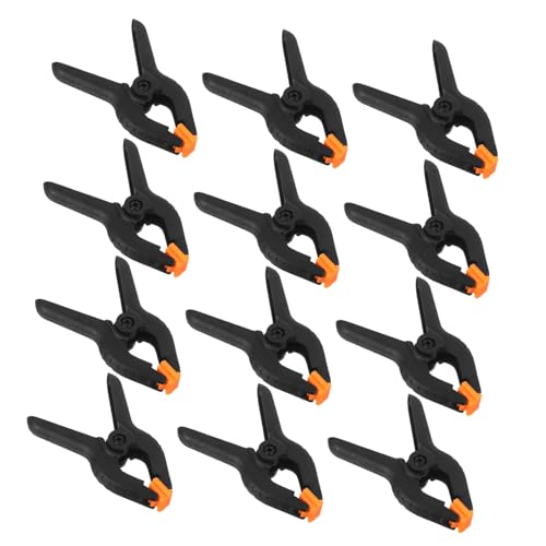 POPETPOP 12 Stück Federzwingen Kunststoff Schwarz Orange