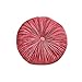 Almohada redonda plisada de terciopelo, cojín de suelo, cojín de suelo de color sólido, cojines redondos plisados de terciopelo hechos a mano, decoración para sofá, silla, cama, coche (rojo)