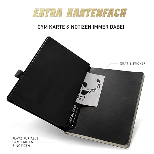 GYMBOOK® Fitness Journal - Hochwertiges Trainings-Tagebuch, Workout-Notizbuch & Logbuch für Frauen & Männer. Handlich in A5
