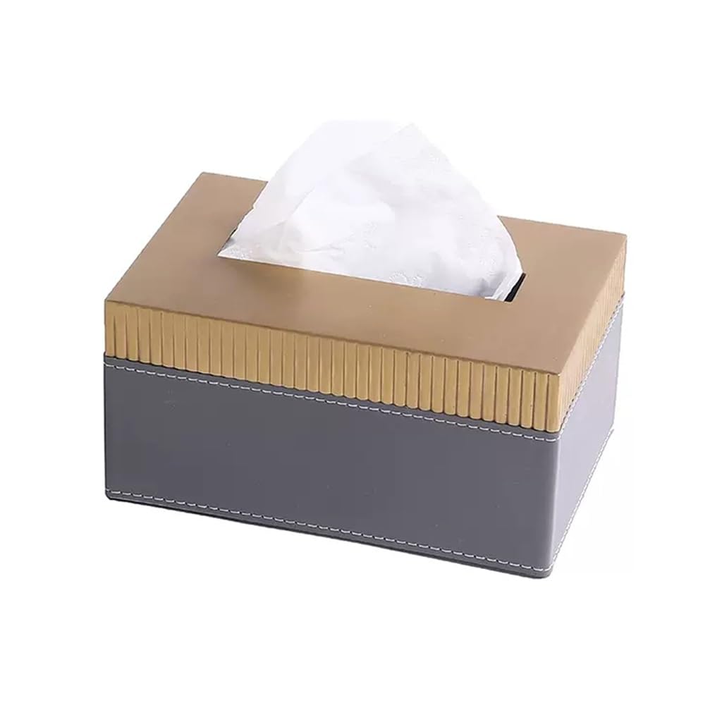 GTHTUHFD Tissue Paper Box Modern Desktop Tissue Box Light Luxury Brass Leather Napkin Box Home Table Decoration Decoration Drawer Box Bulk Tissues Boxes,size_name-M