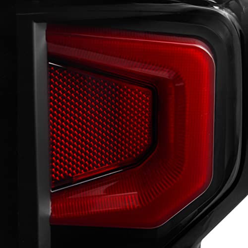Image of AKKON - Fits 2019-2024 Chevy Silverado 1500 2500HD 3500HD [LED Type] Tube DRL Brake Signal Black Smoked Tail Lights Pair