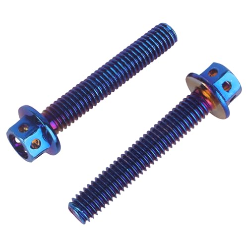Tornillos de cabeza hexagonal acero inoxidable M6 azul para moto 6