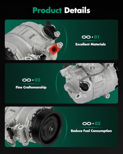 Image of SCITOO AC Compressor for BMW for 1 Series M 3.0L 2011 | Fast Cooling, Ultra Low Noise (≤72 dB)Air Conditioner Compressor with Clutch, Easy Installation, 64526956719 157382