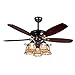 Deckenventilatoren mit Beleuchtung Haushalt Deckenventilator LED Silent Fan Lampe Retro amerikanische Deckenventilator Lampe Wohnzimmer Esszimmer Holz Blatt Fan Lampe Deckenventilator mit Lampe Licht