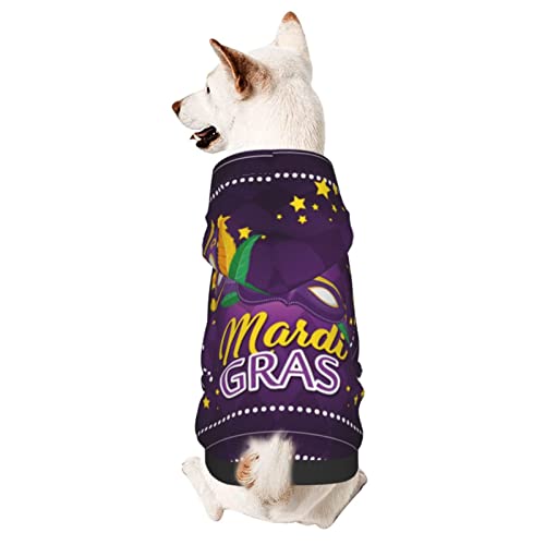 Mardi Gras 2024 Dog Hoodies, Pet Clothes Costumes, Pets Wear Hoodie Sweatshirt Outfit for Dogs Cats Cosplay Party X-Small