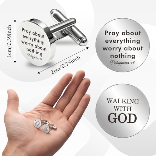 Gemelos de acero inoxidable religiosos para hombres miniatura 4