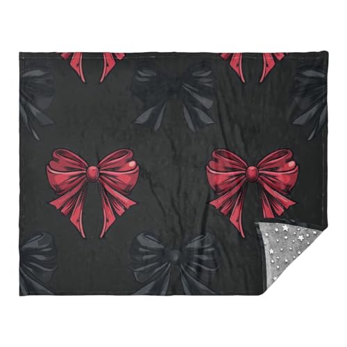 EtherSpher Bonita manta con pajarita para oficina, manta de sofá, manta de 50 x 70 pulgadas para adolescentes y niñas
