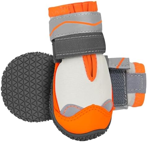 Eyein Dog Boots Paw Protector - Summer Hot Pavement Dual Adjustable & Washable Non-Slip Dog Shoes with Reflective Strip for Injured Paws, Breathable Dog Walking Boots for Small Medium Large Dogs2pcs