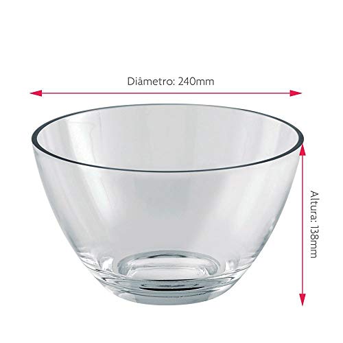 Saladeira de Vidro Redonda Grande 24cm Ruvolo Fruteira de Mesa Reggio G Vidro 3.5L