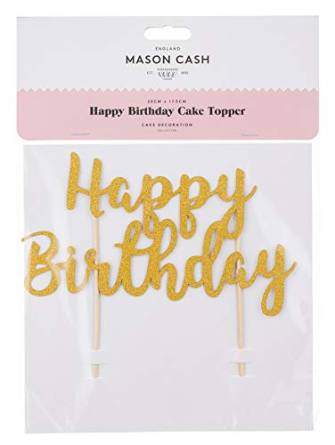 Mason Cash Happy Birthday Cake Topper – Reusable Acrylic Cake Decoration | Fun Cake Sign for Birthdays | Easy to Use, No DIY Needed | Perfect for Kids, Girls, Boys & Adults