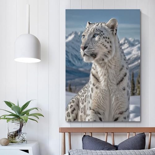 Léopard de montagne décoration murale moderne chic ZHOUKEG 60x90cm - 5