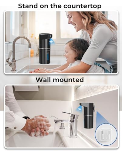 Image of Automatic Soap Dispenser, Sensor Hand Wash Dispenser with 3-Speed Adjustable Foaming Handwash Dispenser, 1200mAh Battery with Auto-Clean, Touchless for Home Bathroom, Office, Kitchen