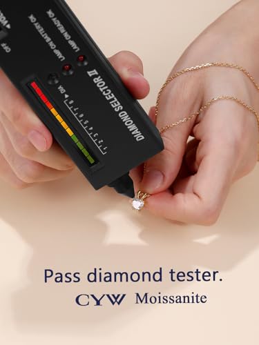 1-2 Carat Moissanite Round/Heart Necklace for Women, Solid 925 Sterling Silver, 16"/18"/20" Adjustable Chain, Anniversary Mother's Day Valentines Gift3