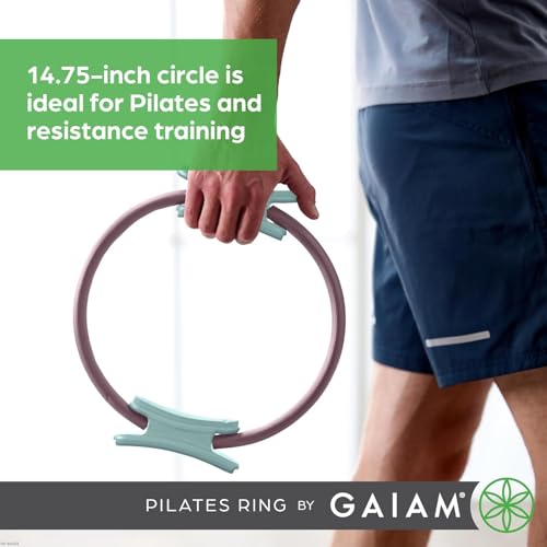 Image of Gaiam Pilates Ring Fitness Circle, Toning Arms, Legs & Core | 15 inch Magic Circle | Foam Padded Handles | Lightweight & Flexible | Home & Studio | Includes Exercise Guide