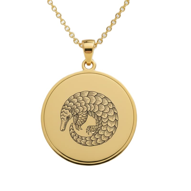 Collier pangolin en argent 925 doré, un bijou fait main d'exception