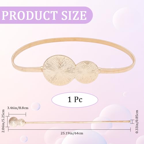 CRASPIRE Women Elastic Waist Metal Chain Gold Belt Women Metal Skinny Belt Stretch Metal Dress Belt for Dress Shirt Overcoat Gold Elastic Thin Waist Belt Stretch Dress Belt2