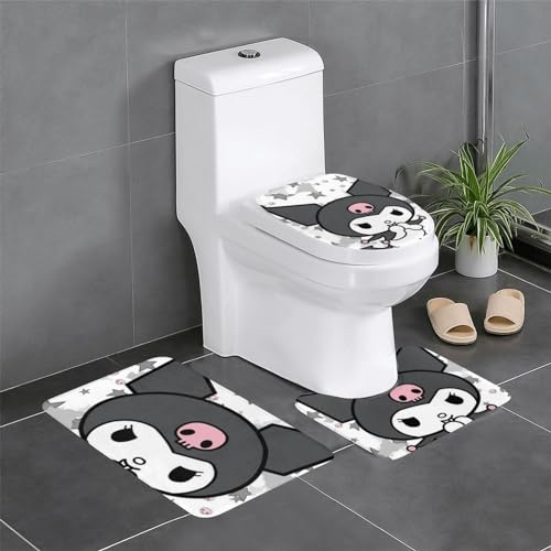 クロミ っています トイレマット 3点セット 吸水速乾 滑り止め 足元マット 家庭用 便座カバー フタカバー おしゃれ かわいい トイレファブリック人気 QW150