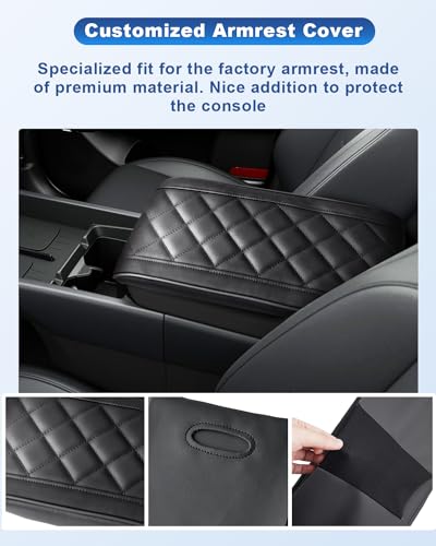 Image of CDEFG for 2024 2025 2026 Hyundai Santa Fe Armrest Cover Center Console Cover for 2024 2025 2026 Hyundai Santa Fe MX5 Accessories Middle Console Pad(Require Armrest Lid Removal)
