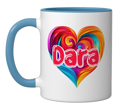 Taza de cerámica personalizada azul/blanca 11 oz miniatura 1