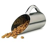 Pet Food Scoop 12 Oz Stainless Steel Matte Finish 1.5 Cup Dry Dog Scooper