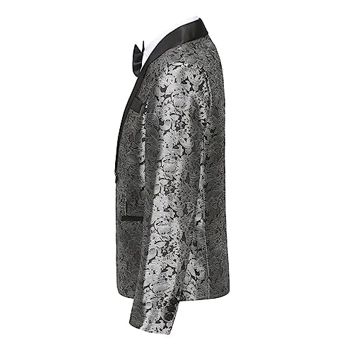 SWOTGdoby Boys Suit Formal Tuexdo Golden Jacquard Slim Fit 2 Pieces Suit Set Jacket Pants for Wedding Prom Party