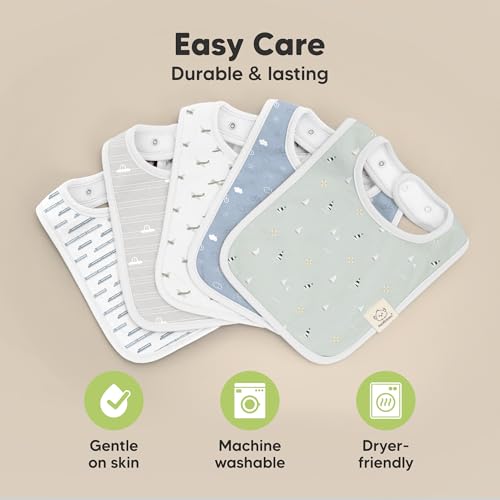 8-Pack Organic Baby Bibs for Girl, Boy - Drool Bibs for Baby Boy, Bibs for Baby Girl, Baby Bibs for Girls, Boys, Baby Boy Bib