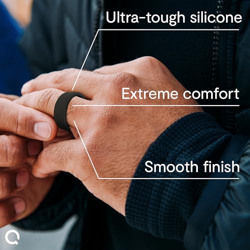 QALO Men's Silicone Wedding Band - 8mm x 2mm - Classic & Step Edge Mens Silicone Wedding Ring - Breathable Comfort Fit Rubber Rings Men - Durable Engagement Rings for Him3