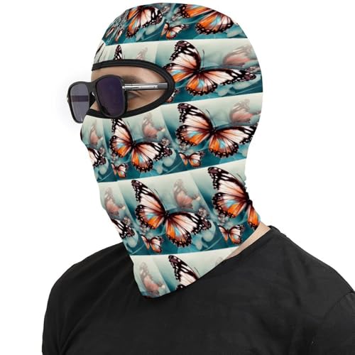 Pasamontaña para hombre y mujer con estampado de mariposa, máscara facial para motocicleta, gorro calentador de cuello miniatura 4