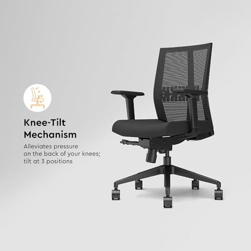 Image of Interio by Godrej Aero Mesh Back Ergonomic Office Chair for Work from Home /Study, 1 Year Warranty, Height Adjustable Chair with Adjustable Armrest, Heavy Duty Nylon Base (Black Ink)