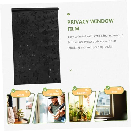 Película decorativa para ventana baño en PVC negra miniatura 6