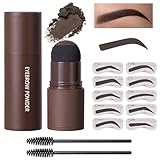 Eyebrow Stamp Stencil Set, Eyebrow Stencils Shaping Kit, Long-Lasting Eyebrow Pomade for Women Girl, Cruelty-Free plantillas para la cejas (dark brown)