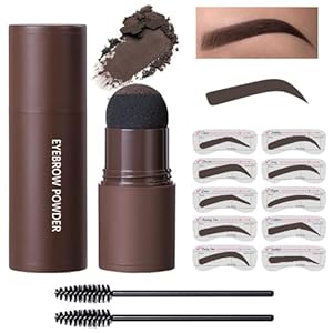 Eyebrow Stamp Stencil Set, Eyebrow Stencils Shaping Kit, Long-Lasting Eyebrow Pomade for Women Girl, Cruelty-Free plantillas para la cejas (dark brown)