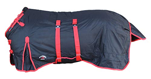 Image of Challenger 1200D Turnout Waterproof Horse Heavy Winter Blanket w /Bellyband Red 564B