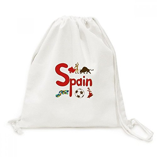 Toile Drawstring Backpack Voyage Espagne sac à dos cordon shopping léger