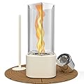 Tornado Tabletop Fire Pit with Adjustable Flame [Up to 90+ Mins], Table Top Firepit, Gift for Home Decor Housewarming & Balcony Parties,Great Wedding Gift,6 Glass Panes Spiral Flame Indoor Fire Pit