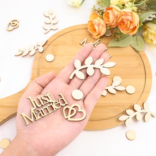 Confettis en bois en forme de cœur pour table d'anniversaire bohème - 3