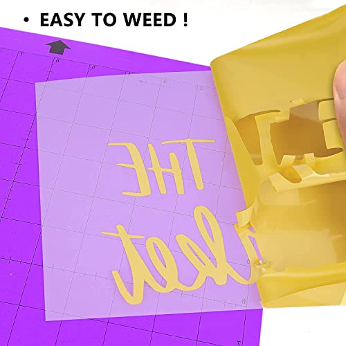 Image of HTV Iron on Vinyl 12Inch by 25ft Roll HTV Heat Transfer Vinyl for T-Shirt HTV Vinyl Rolls for All Cutter Machine - Easy to Cut & Weed for Heat Vinyl Design (Golden, 25ft)