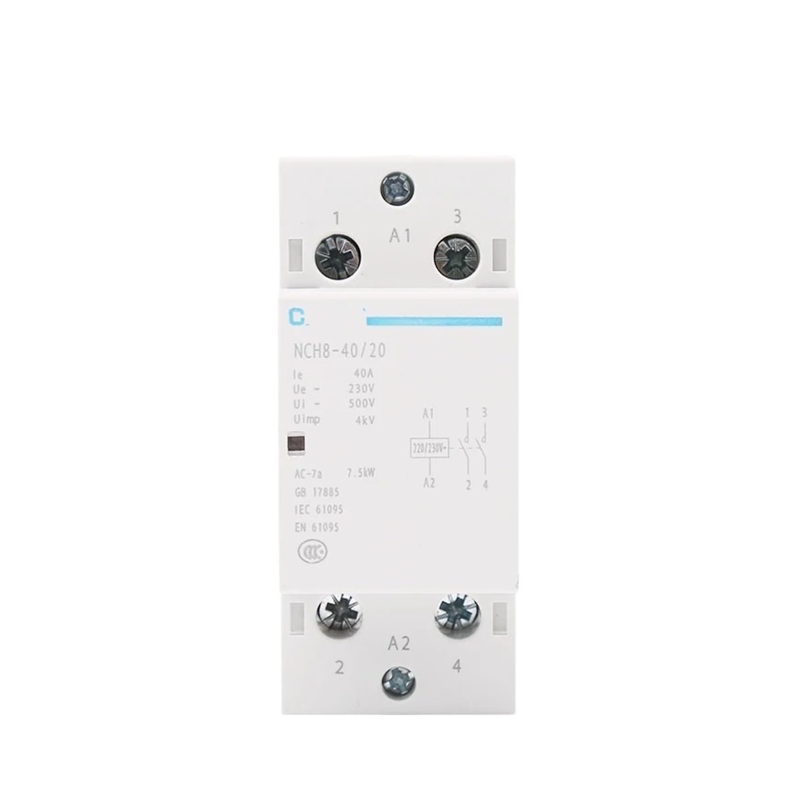 Contacteur modulaire AC NCH8 pour résoudre les surcharges de tableau 2NC 63A